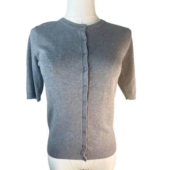2/$30 ZARA Grey Small Cardigan Sweater Small Viscose Blend Short Sleeve - Picture 8 of 13